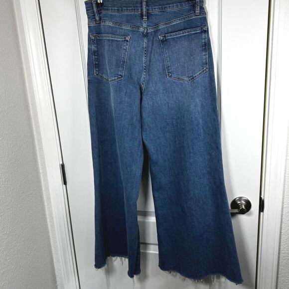 FRAME Le Palazzo Crop High Rise Wide Leg Blue Jeans Women’s 31 Frayed Hem - Picture 3 of 11